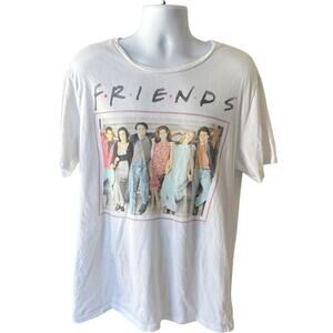 Old Navy Friends Cast Photo Graphic Tee White XL Unisex Relaxed Fit
